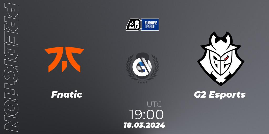 Prognose für das Spiel Fnatic VS G2 Esports. 18.03.24. Rainbow Six - Europe League 2024 - Stage 1