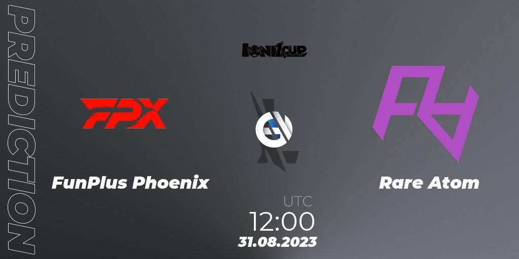 Prognose für das Spiel FunPlus Phoenix VS Rare Atom. 31.08.2023 at 12:00. Wild Rift - Ionia Cup 2023 - WRL CN Qualifiers