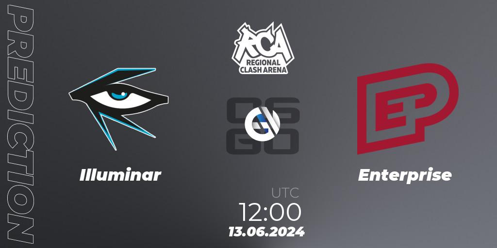 Prognose für das Spiel Illuminar VS Enterprise. 13.06.2024 at 12:00. Counter-Strike (CS2) - Regional Clash Arena Europe