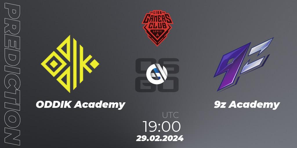 Prognose für das Spiel ODDIK Academy VS 9z Academy. 29.02.24. CS2 (CS:GO) - Gamers Club Liga Série A: February 2024