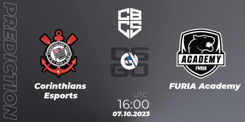 Prognose für das Spiel Corinthians Esports VS FURIA Academy. 07.10.2023 at 16:00. Counter-Strike (CS2) - CBCS 2023 Season 3: Open Qualifier #1