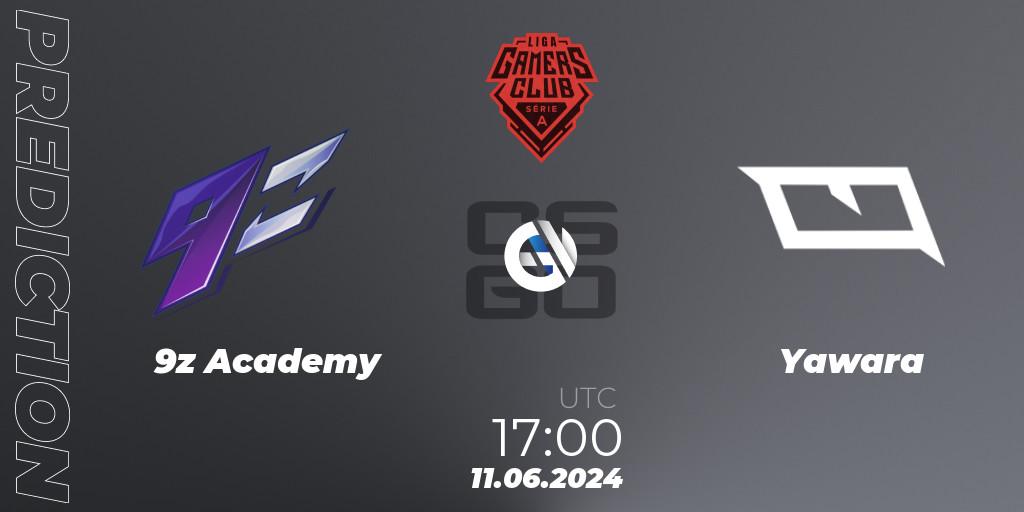 Prognose für das Spiel 9z Academy VS Yawara. 12.06.2024 at 17:00. Counter-Strike (CS2) - Gamers Club Liga Série A: June 2024