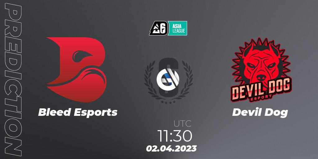 Prognose für das Spiel Bleed Esports VS Devil Dog. 02.04.23. Rainbow Six - SEA League 2023 - Stage 1