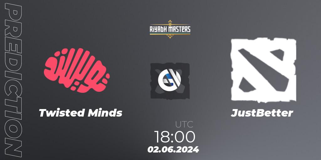Prognose für das Spiel Twisted Minds VS JustBetter. 02.06.2024 at 18:00. Dota 2 - Riyadh Masters 2024: Western Europe Closed Qualifier