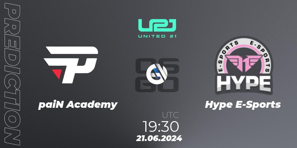 Prognose für das Spiel paiN Academy VS Hype E-Sports. 21.06.2024 at 19:30. Counter-Strike (CS2) - United21 South America Season 1