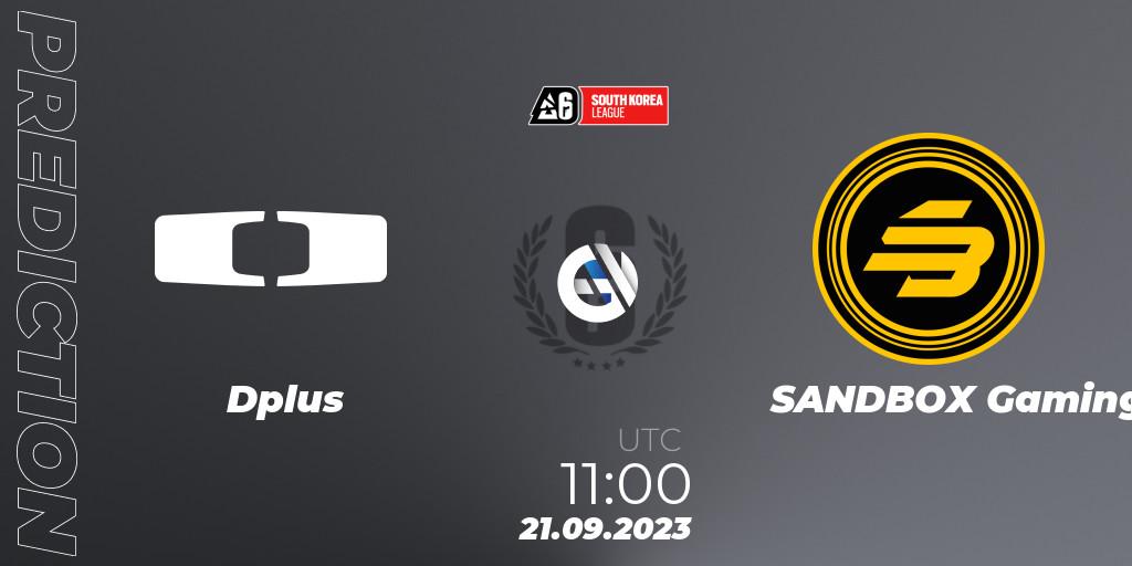 Prognose für das Spiel Dplus VS SANDBOX Gaming. 21.09.23. Rainbow Six - South Korea League 2023 - Stage 2