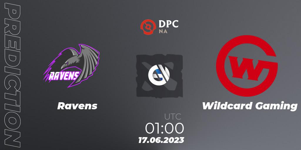 Prognose für das Spiel Ravens VS Wildcard Gaming. 17.06.23. Dota 2 - DPC 2023 Tour 3: NA Division II (Lower)
