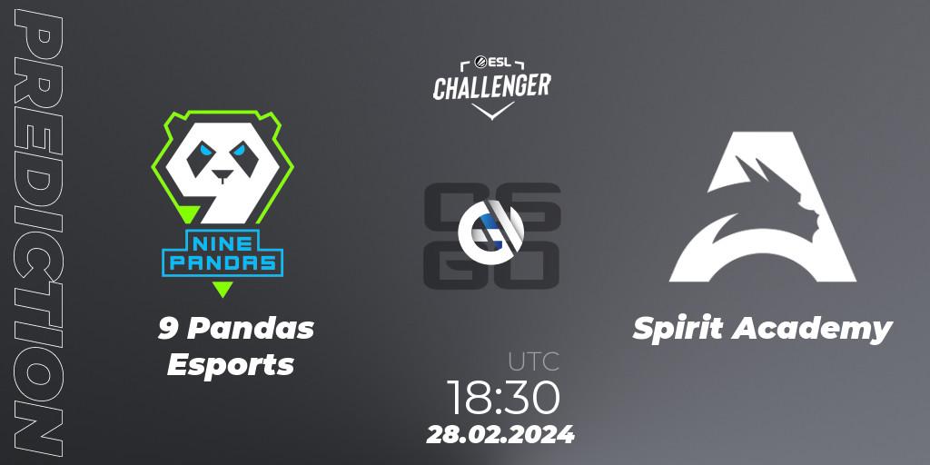 Prognose für das Spiel 9 Pandas Esports VS Spirit Academy. 28.02.24. CS2 (CS:GO) - ESL Challenger #56: European Closed Qualifier