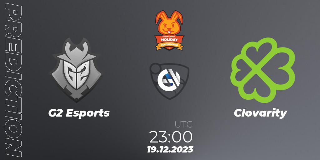 Prognose für das Spiel G2 Esports VS Clovarity. 19.12.2023 at 23:00. Rocket League - OXG Holiday Invitational