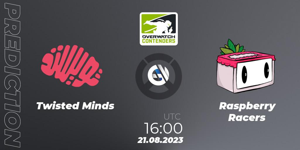 Prognose für das Spiel Twisted Minds VS Raspberry Racers. 21.08.2023 at 16:00. Overwatch - Overwatch Contenders 2023 Summer Series: Europe