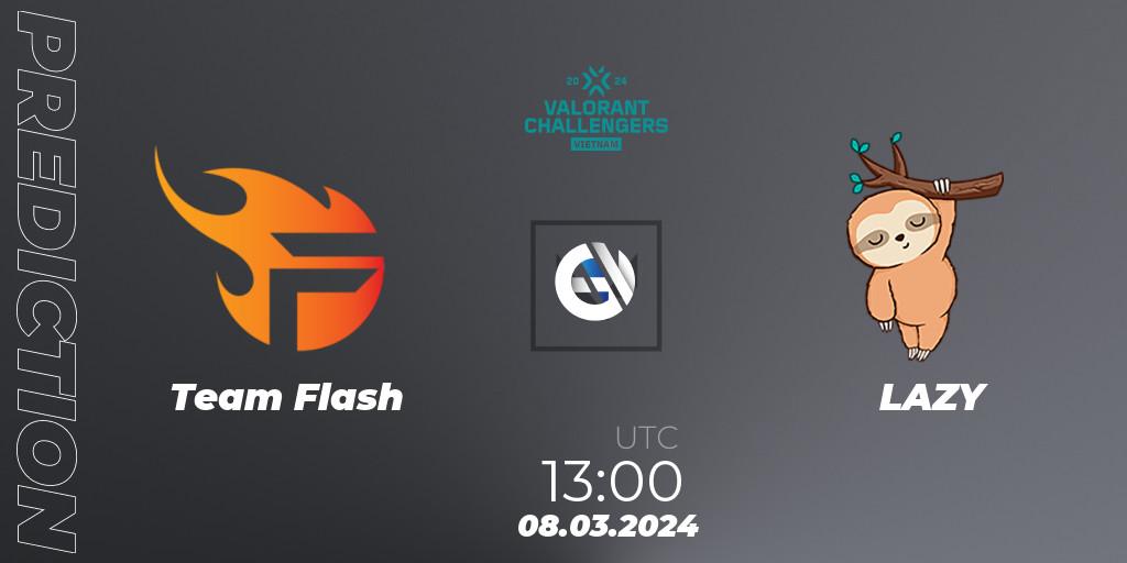 Prognose für das Spiel Team Flash VS LAZY. 08.03.2024 at 13:00. VALORANT - VALORANT Challengers 2024 Vietnam: Split 1
