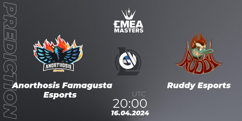 Prognose für das Spiel Anorthosis Famagusta Esports VS Ruddy Esports. 16.04.24. LoL - EMEA Masters Spring 2024 - Play-In
