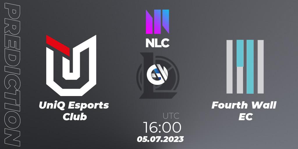 Prognose für das Spiel UniQ Esports Club VS Fourth Wall EC. 05.07.23. LoL - NLC Summer 2023 - Group Stage