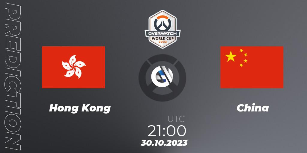 Prognose für das Spiel Hong Kong VS China. 30.10.23. Overwatch - Overwatch World Cup 2023