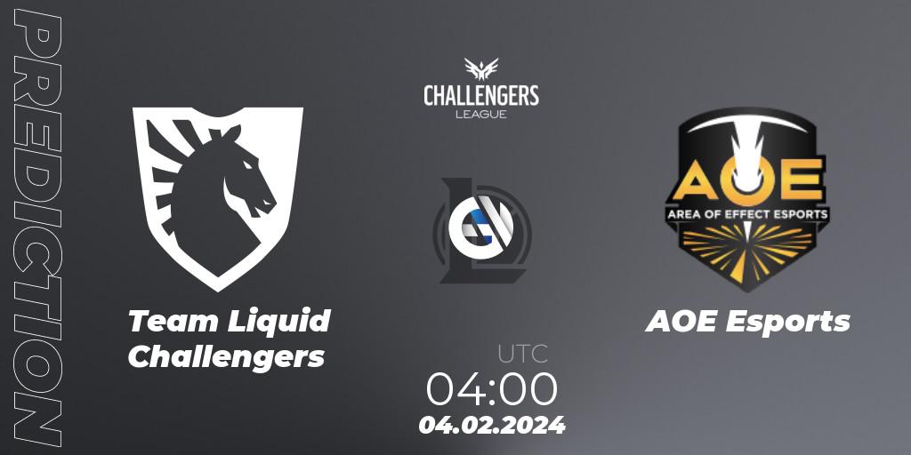 Prognose für das Spiel Team Liquid Challengers VS AOE Esports. 04.02.24. LoL - NACL 2024 Spring - Group Stage