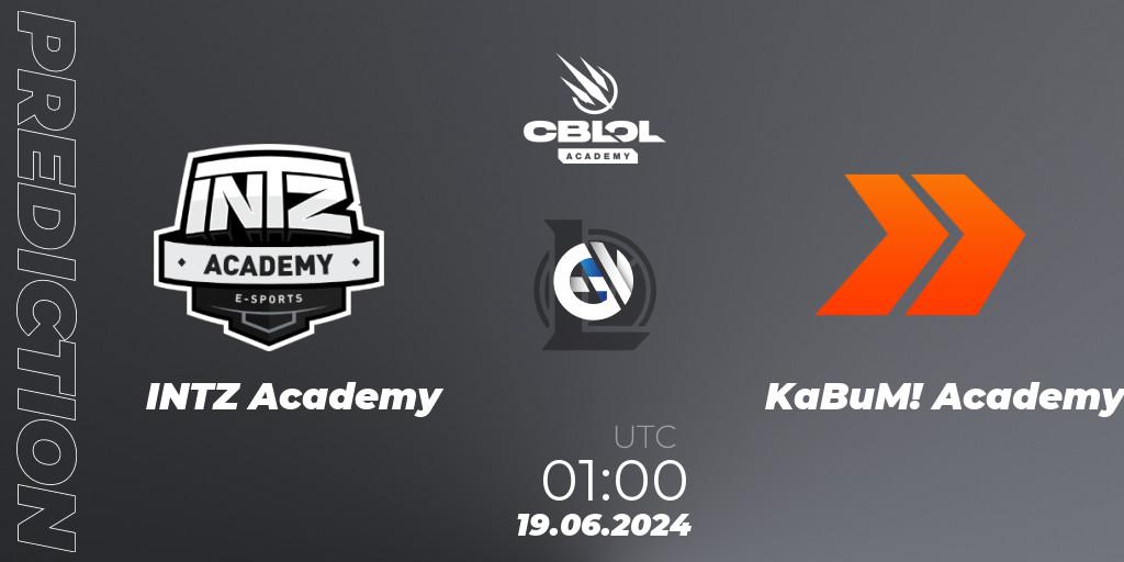 Prognose für das Spiel INTZ Academy VS KaBuM! Academy. 19.06.2024 at 01:00. LoL - CBLOL Academy 2024