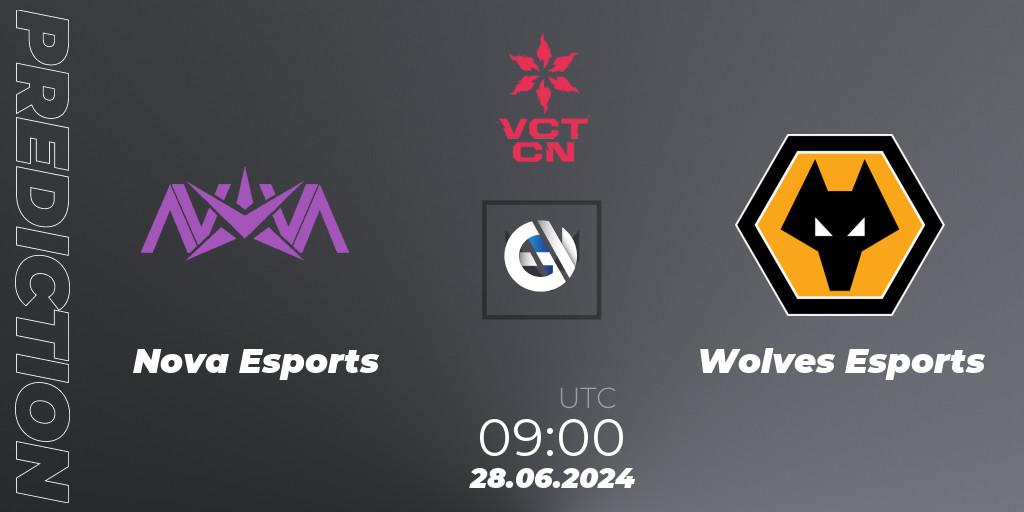 Prognose für das Spiel Nova Esports VS Wolves Esports. 28.06.2024 at 09:00. VALORANT - VALORANT Champions Tour China 2024: Stage 2 - Group Stage