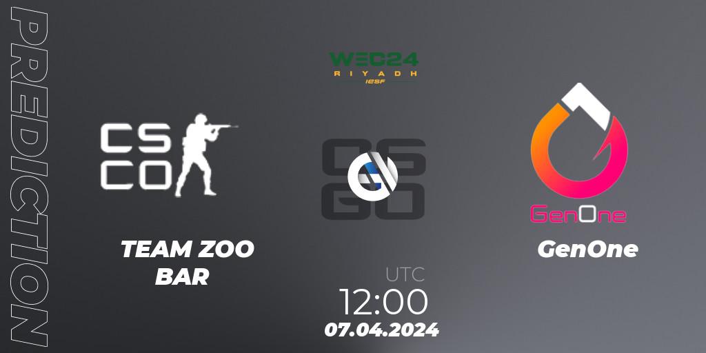 Prognose für das Spiel TEAM ZOO BAR VS GenOne. 07.04.24. CS2 (CS:GO) - IESF World Esports Championship 2024: French Qualifier