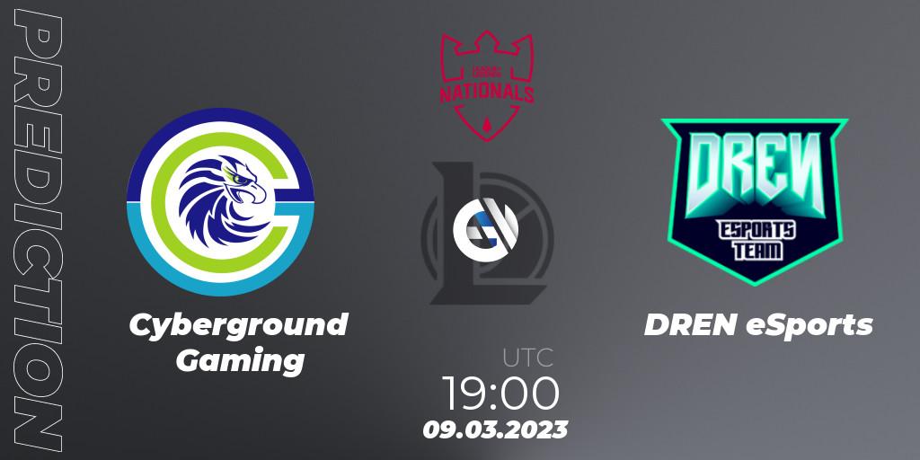 Prognose für das Spiel Cyberground Gaming VS DREN eSports. 09.03.2023 at 19:00. LoL - PG Nationals Spring 2023 - Group Stage