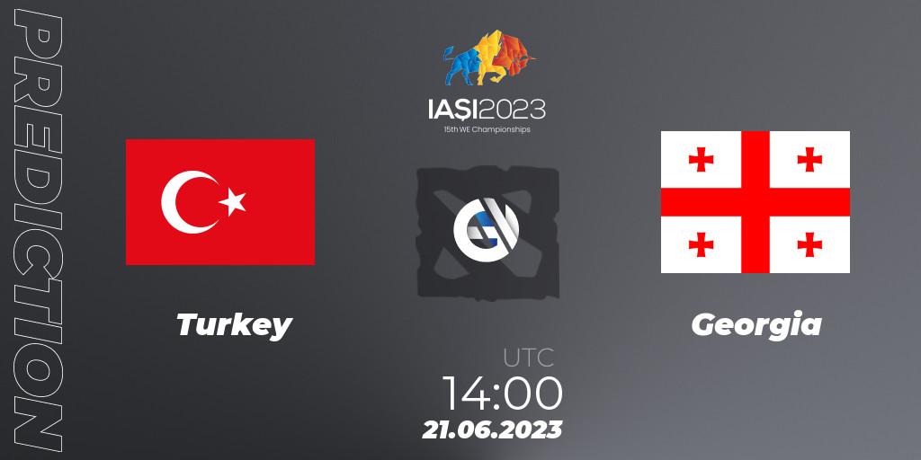 Prognose für das Spiel Turkey VS Georgia. 21.06.2023 at 14:00. Dota 2 - IESF Europe B Qualifier 2023