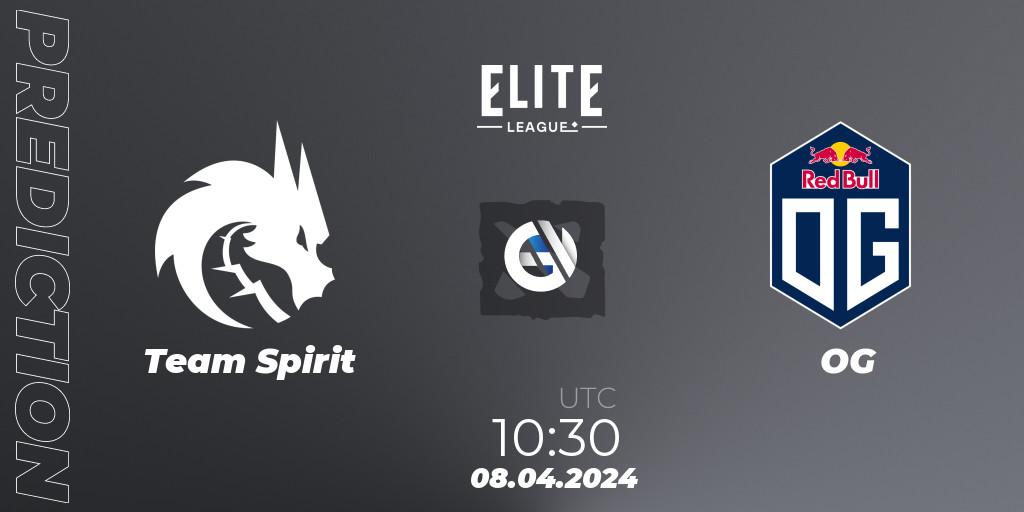 Prognose für das Spiel Team Spirit VS OG. 08.04.24. Dota 2 - Elite League: Round-Robin Stage