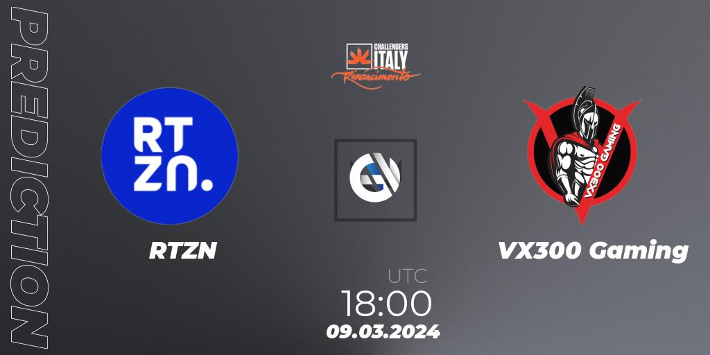 Prognose für das Spiel RTZN VS VX300 Gaming. 09.03.24. VALORANT - VALORANT Challengers 2024 Italy: Rinascimento Split 1