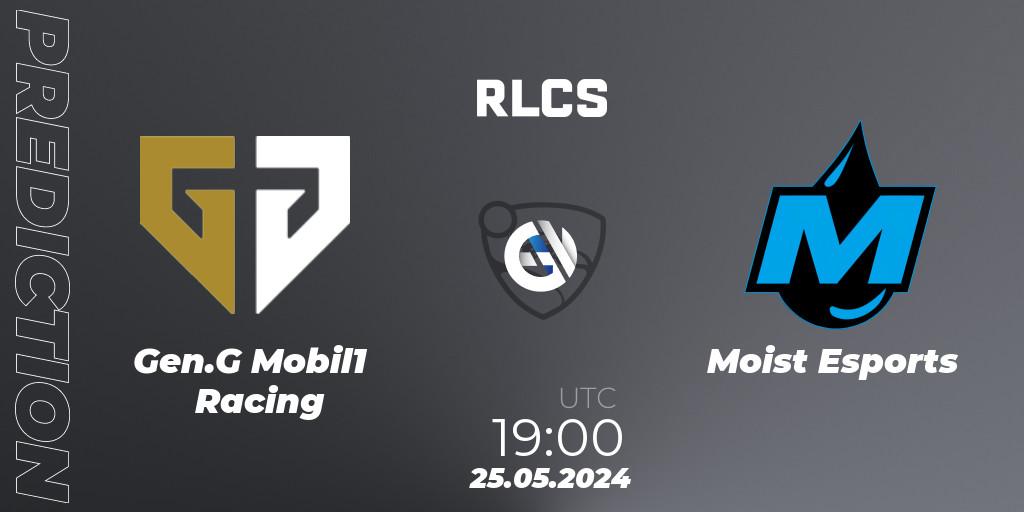 Prognose für das Spiel Gen.G Mobil1 Racing VS Moist Esports. 25.05.2024 at 19:00. Rocket League - RLCS 2024 - Major 2: NA Open Qualifier 6