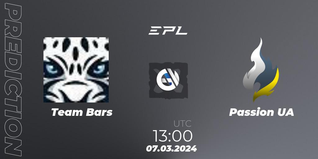 Prognose für das Spiel Team Bars VS Passion UA. 07.03.24. Dota 2 - European Pro League Season 17: Division 2