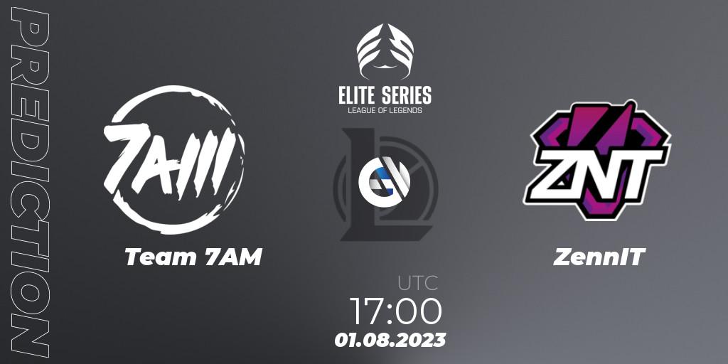 Prognose für das Spiel Team 7AM VS ZennIT. 01.08.2023 at 17:00. LoL - Elite Series Summer 2023
