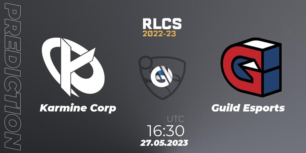 Prognose für das Spiel Karmine Corp VS Guild Esports. 27.05.23. Rocket League - RLCS 2022-23 - Spring: Europe Regional 2 - Spring Cup