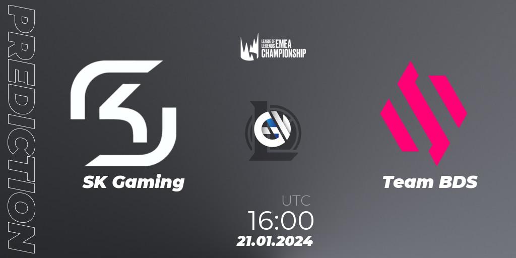 Prognose für das Spiel SK Gaming VS Team BDS. 22.01.2024 at 16:00. LoL - LEC Winter 2024 - Regular Season