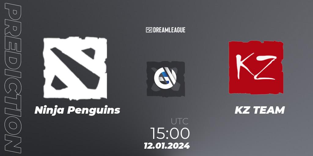Prognose für das Spiel Ninja Penguins VS KZ TEAM. 12.01.2024 at 20:44. Dota 2 - DreamLeague Season 22: Western Europe Open Qualifier #2