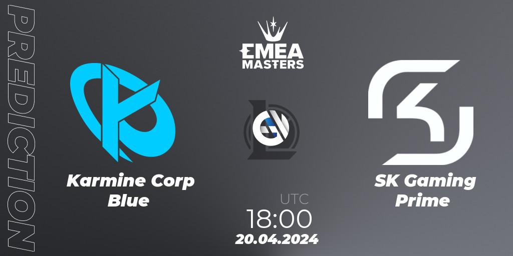Prognose für das Spiel Karmine Corp Blue VS SK Gaming Prime. 20.04.24. LoL - EMEA Masters Spring 2024 - Group Stage