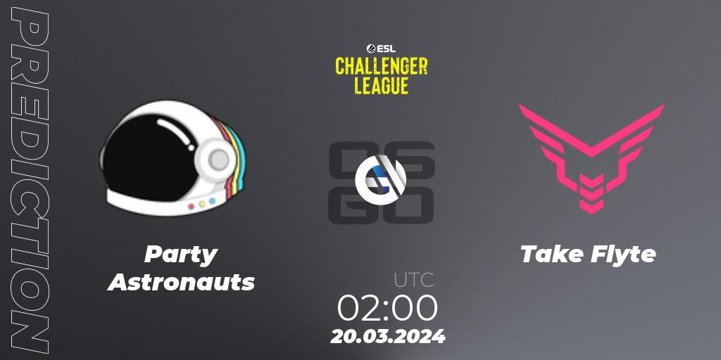 Prognose für das Spiel Party Astronauts VS Take Flyte. 20.03.24. CS2 (CS:GO) - ESL Challenger League Season 47: North America