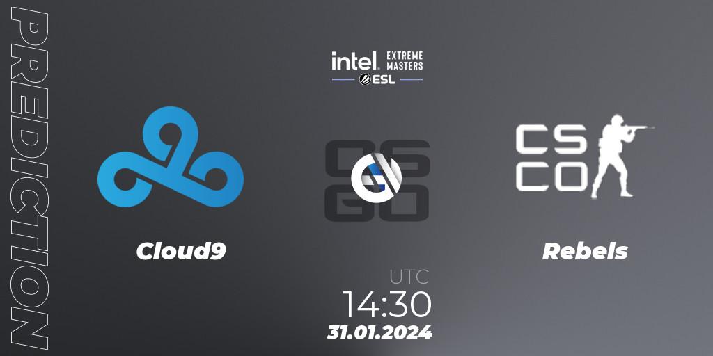 Prognose für das Spiel Cloud9 VS Rebels Gaming. 31.01.24. CS2 (CS:GO) - IEM Katowice 2024 Play-in