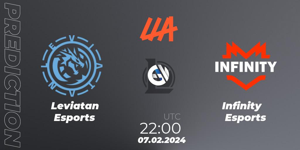 Prognose für das Spiel Leviatan Esports VS Infinity Esports. 07.02.24. LoL - LLA 2024 Opening Group Stage