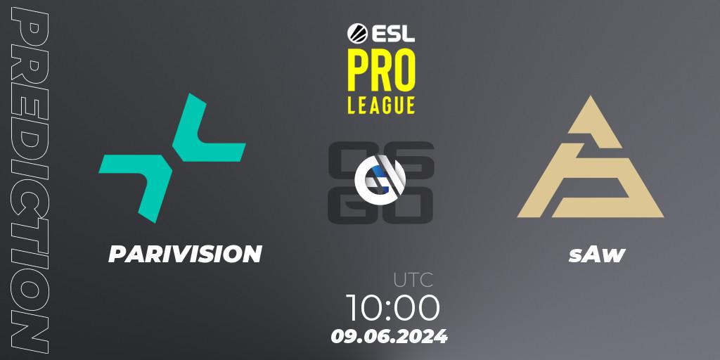 Prognose für das Spiel PARIVISION VS sAw. 09.06.2024 at 10:00. Counter-Strike (CS2) - ESL Pro League Season 20: European Conference