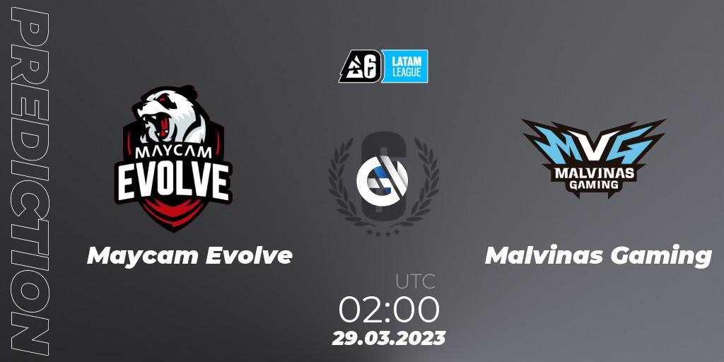 Prognose für das Spiel Maycam Evolve VS Malvinas Gaming. 29.03.23. Rainbow Six - LATAM League 2023 - Stage 1