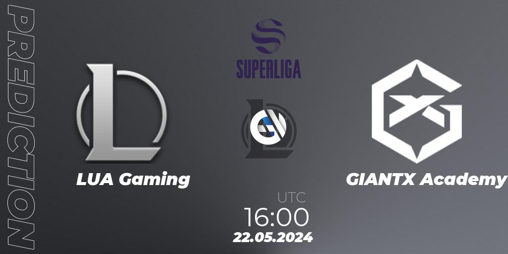 Prognose für das Spiel LUA Gaming VS GIANTX Academy. 22.05.2024 at 16:00. LoL - LVP Superliga Summer 2024