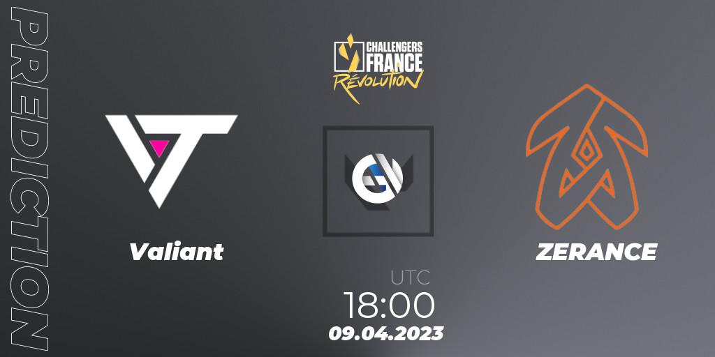 Prognose für das Spiel Valiant VS ZERANCE. 09.04.23. VALORANT - VALORANT Challengers France: Revolution Split 2 - Regular Season