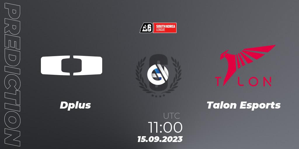 Prognose für das Spiel Dplus VS Talon Esports. 15.09.2023 at 11:00. Rainbow Six - South Korea League 2023 - Stage 2