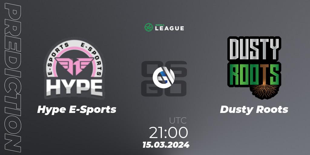Prognose für das Spiel Hype E-Sports VS Dusty Roots. 15.03.24. CS2 (CS:GO) - ESEA Season 48: Open Division - South America