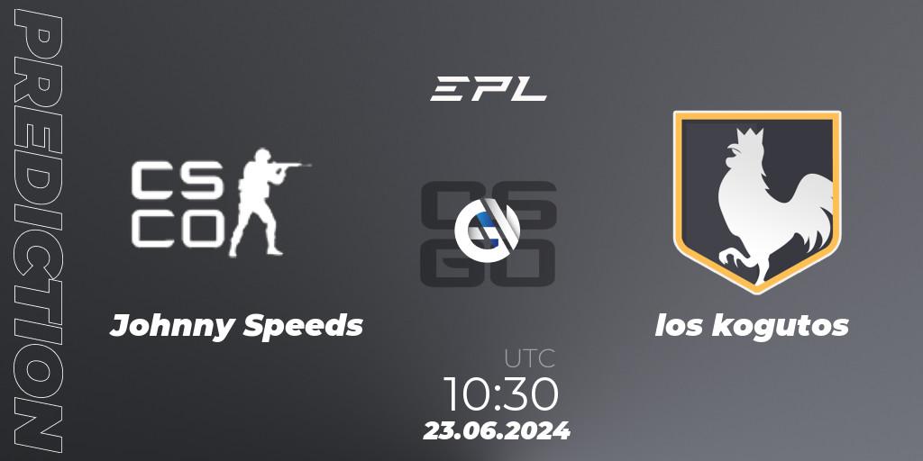 Prognose für das Spiel Johnny Speeds VS los kogutos. 23.06.2024 at 10:45. Counter-Strike (CS2) - European Pro League Season 18: Division 2