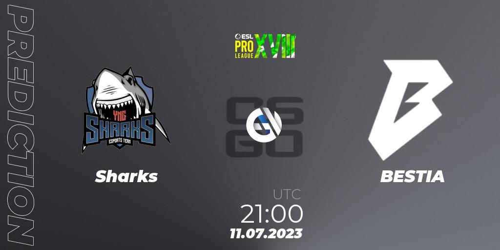 Prognose für das Spiel Sharks VS BESTIA. 11.07.23. CS2 (CS:GO) - ESL Pro League Season 18: South American Qualifier