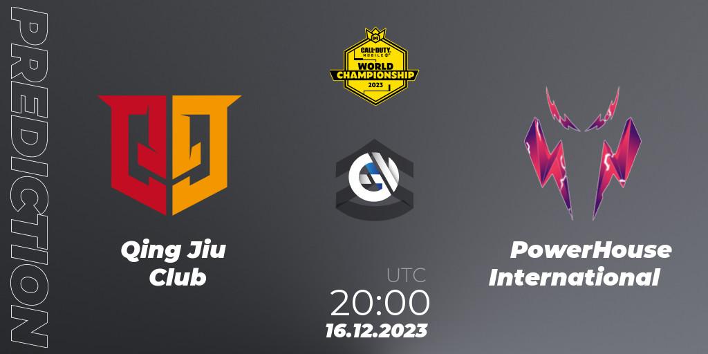 Prognose für das Spiel Qing Jiu Club VS PowerHouse International. 16.12.2023 at 18:25. Call of Duty - CODM World Championship 2023