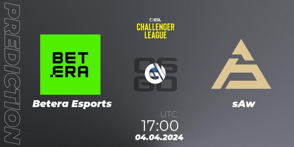 Prognose für das Spiel Betera Esports VS sAw. 04.04.24. CS2 (CS:GO) - ESL Challenger League Season 47: Europe