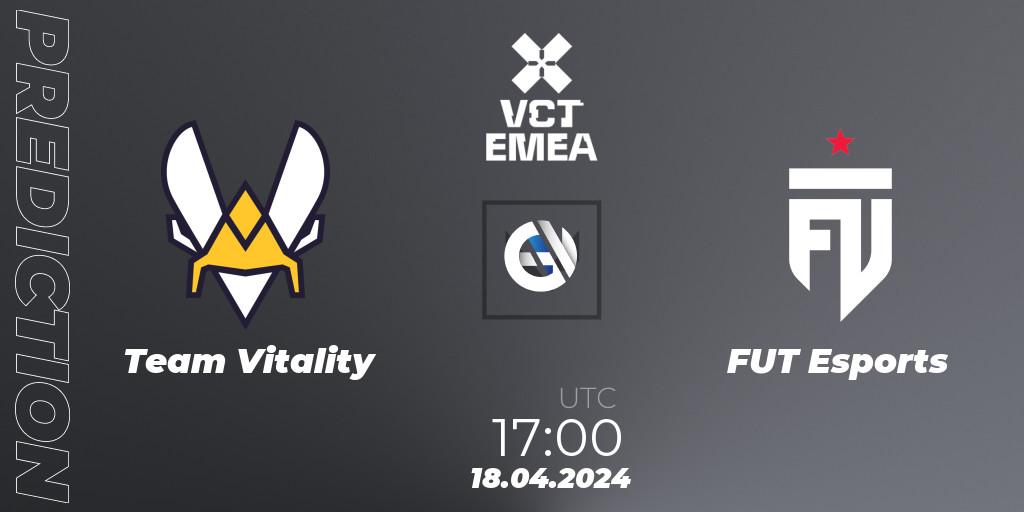 Prognose für das Spiel Team Vitality VS FUT Esports. 18.04.24. VALORANT - VALORANT Champions Tour 2024: EMEA League - Stage 1 - Group Stage