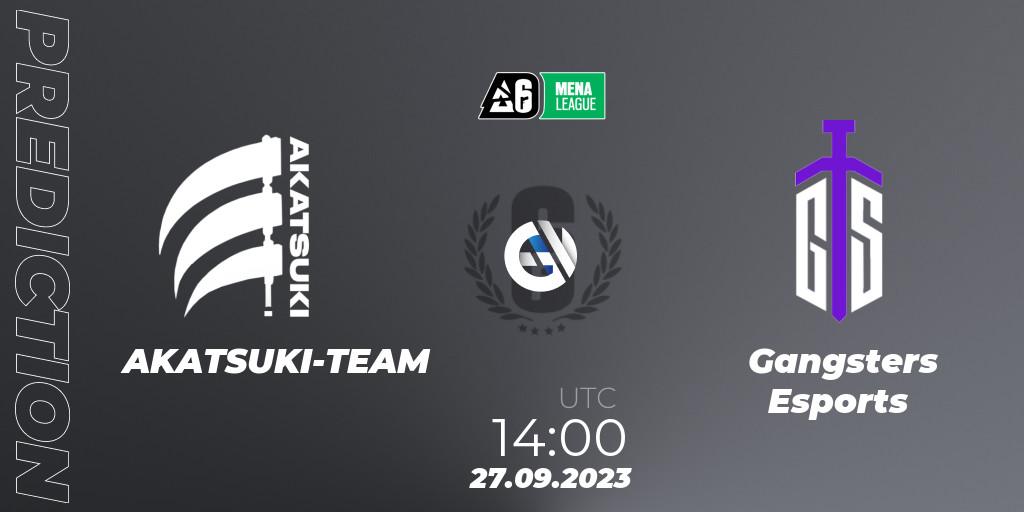 Prognose für das Spiel AKATSUKI-TEAM VS Gangsters Esports. 27.09.2023 at 14:00. Rainbow Six - MENA League 2023 - Stage 2