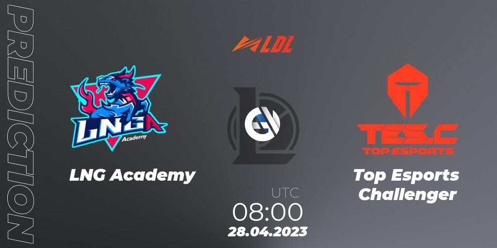 Prognose für das Spiel LNG Academy VS Top Esports Challenger. 28.04.2023 at 08:00. LoL - LDL 2023 - Regular Season - Stage 2