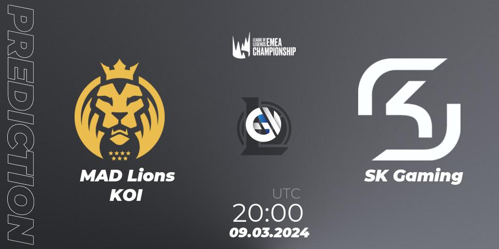 Prognose für das Spiel MAD Lions KOI VS SK Gaming. 09.03.24. LoL - LEC Spring 2024 - Regular Season